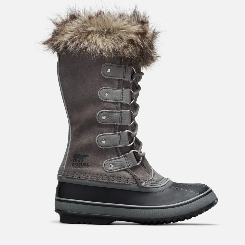 Sorel Joan of Artic Suede Winter Insulated Fur boots Gray Black size 7.5 - Picture 4 of 16